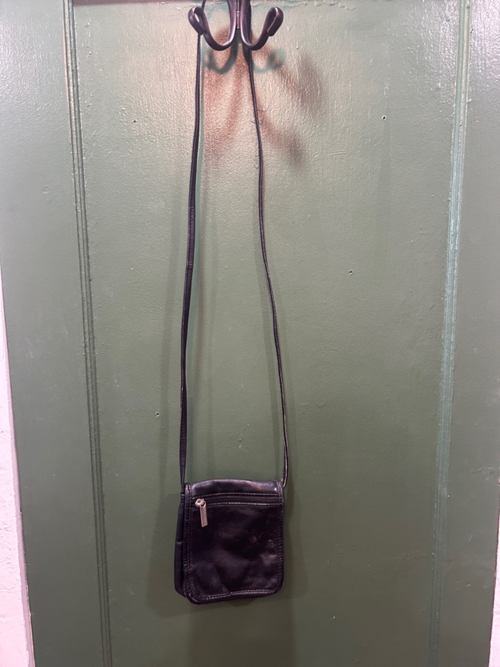 Nui Black Leather Small Crossbody Bag